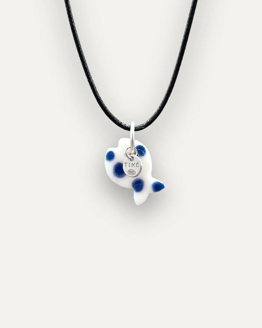 Charm in Porcellana Pesce Blu Pallini
