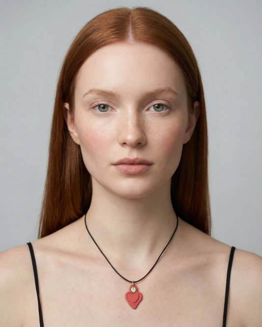 Charm in Porcellana Cuore Rosso Satinato