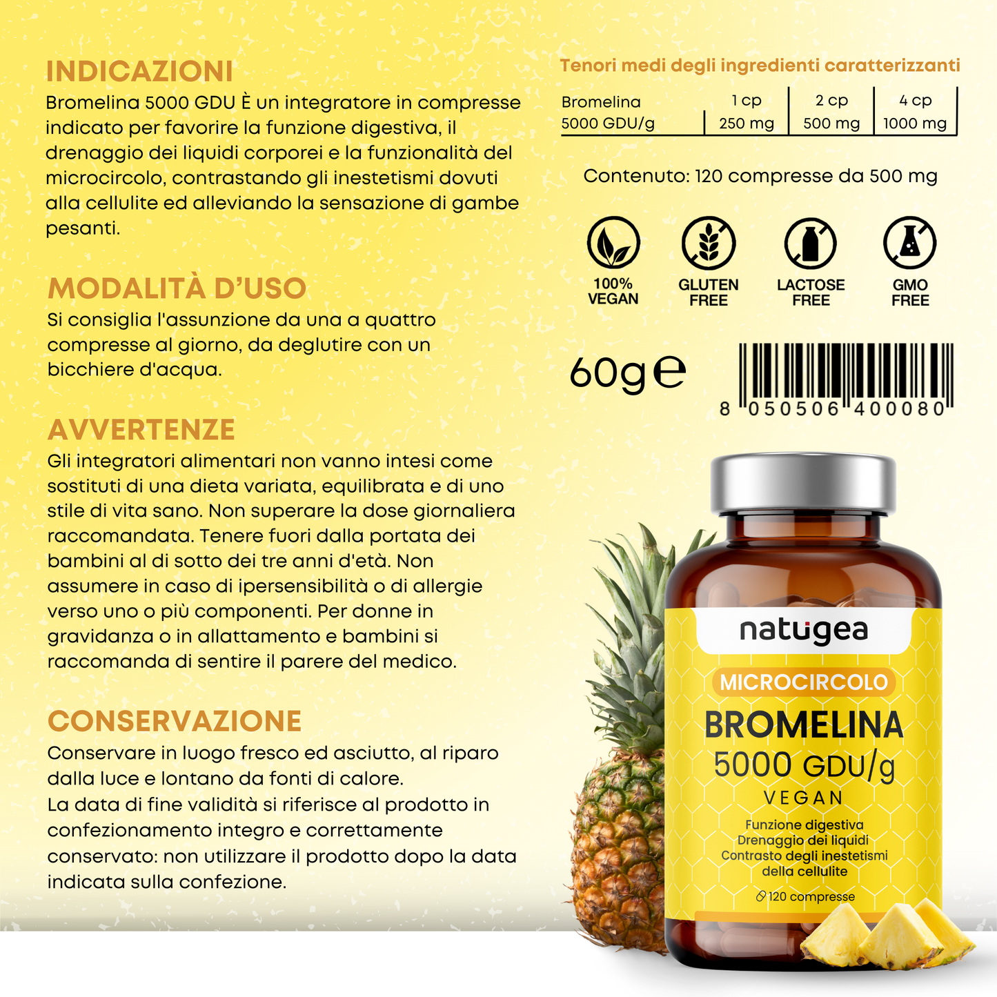 Bromelina forte 5000 GDU/g da ananas
