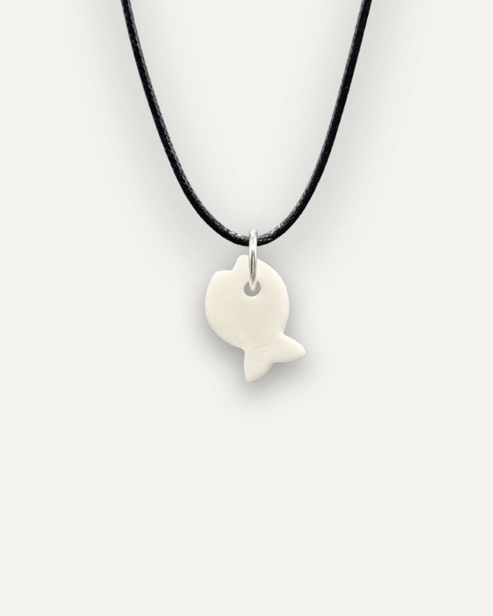 Platinum Fish with Dots Porcelain Charm