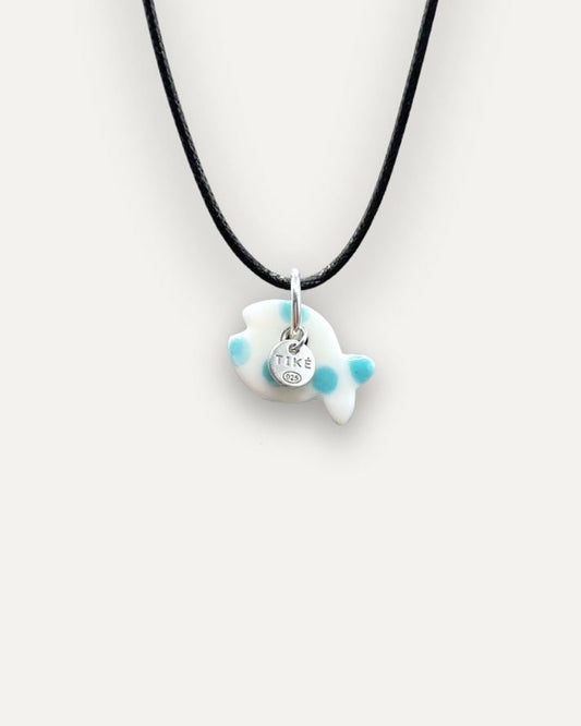 Charm in Porcellana Pesce Turchese Pallini