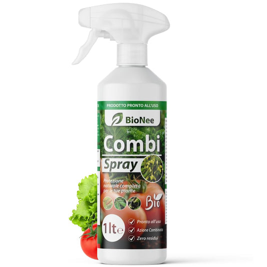 Combi Spray 1 lt | Com Óleo de Nim e Sabão Macio | Natural e Pronto para Uso | Anti-Pulgões, Cochonilhas e Fuligem | Protege e Limpa as Plantas