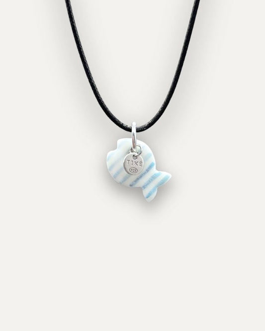 Charm in Porcellana Pesce Azzurro Melange Righe