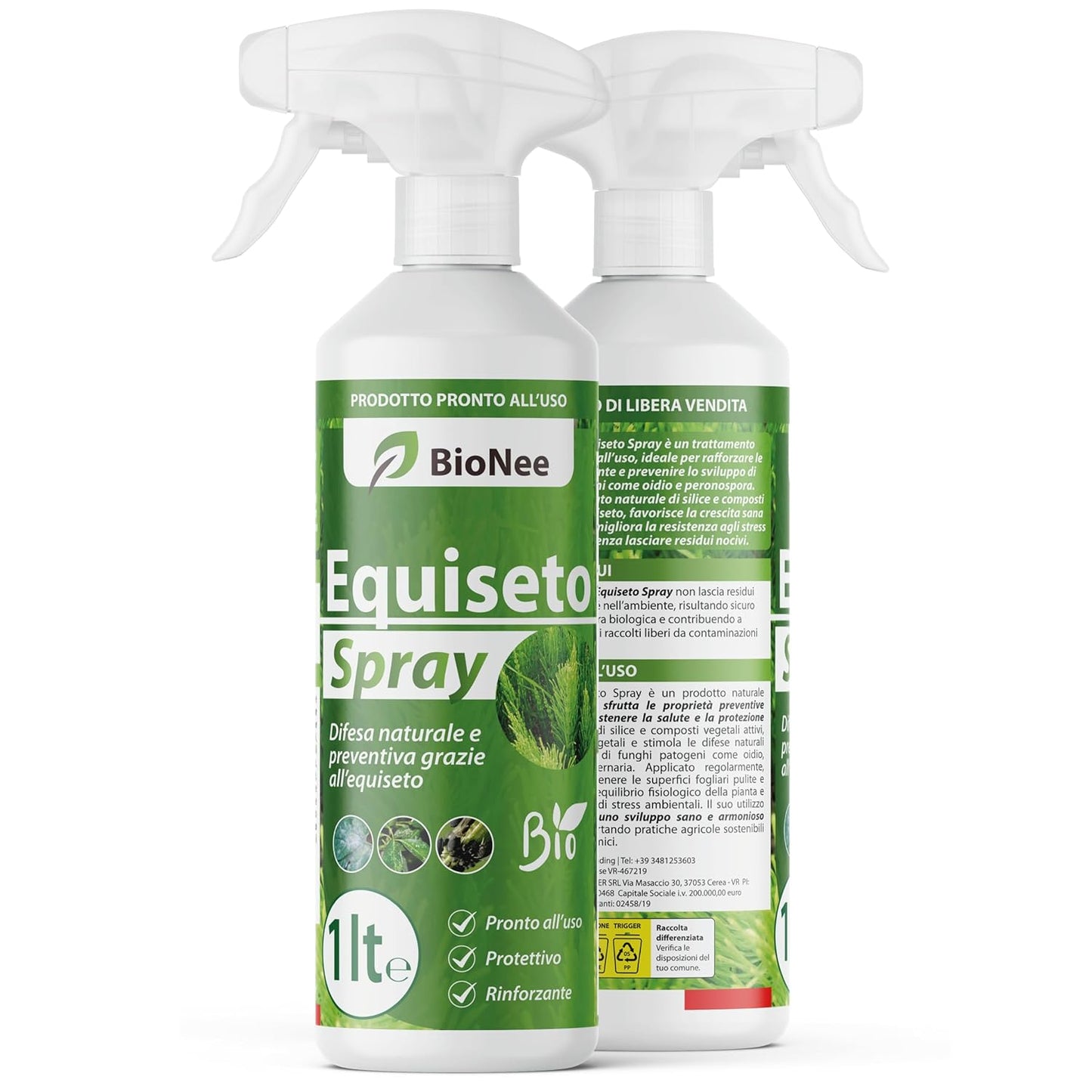 Horsetail Spray 1 l | Ready to Use | Natural Preventive Protector | Defense Against Powdery Mildew and Downy Mildew | For Gardens, Orchards and Organic Crops