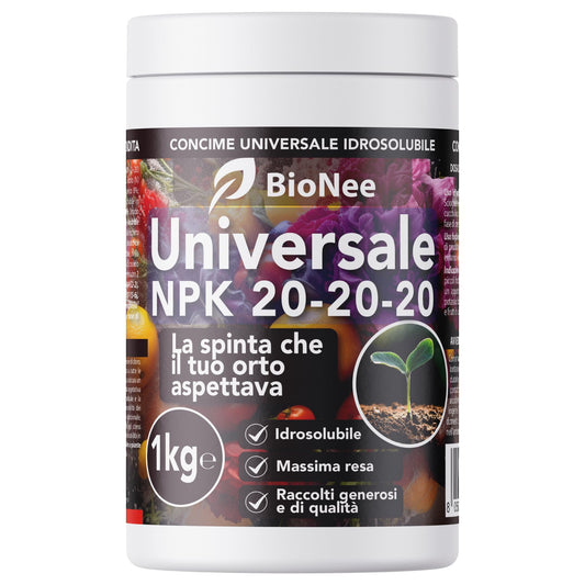 Bionee Universal NPK 20-20-20, Fertilizante Hidrossolúvel para Horta, Pomar e Jardim | Nutrição Completa e Rápida, 1 Kg