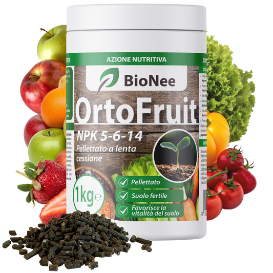 OrtoFruit – Fertilizante Organo-Mineral Peletizado NPK 5-6-14 Biológico | Nutrição Natural e Gradual | Para Horta, Pomar, Videira e Oliveira 1 kg