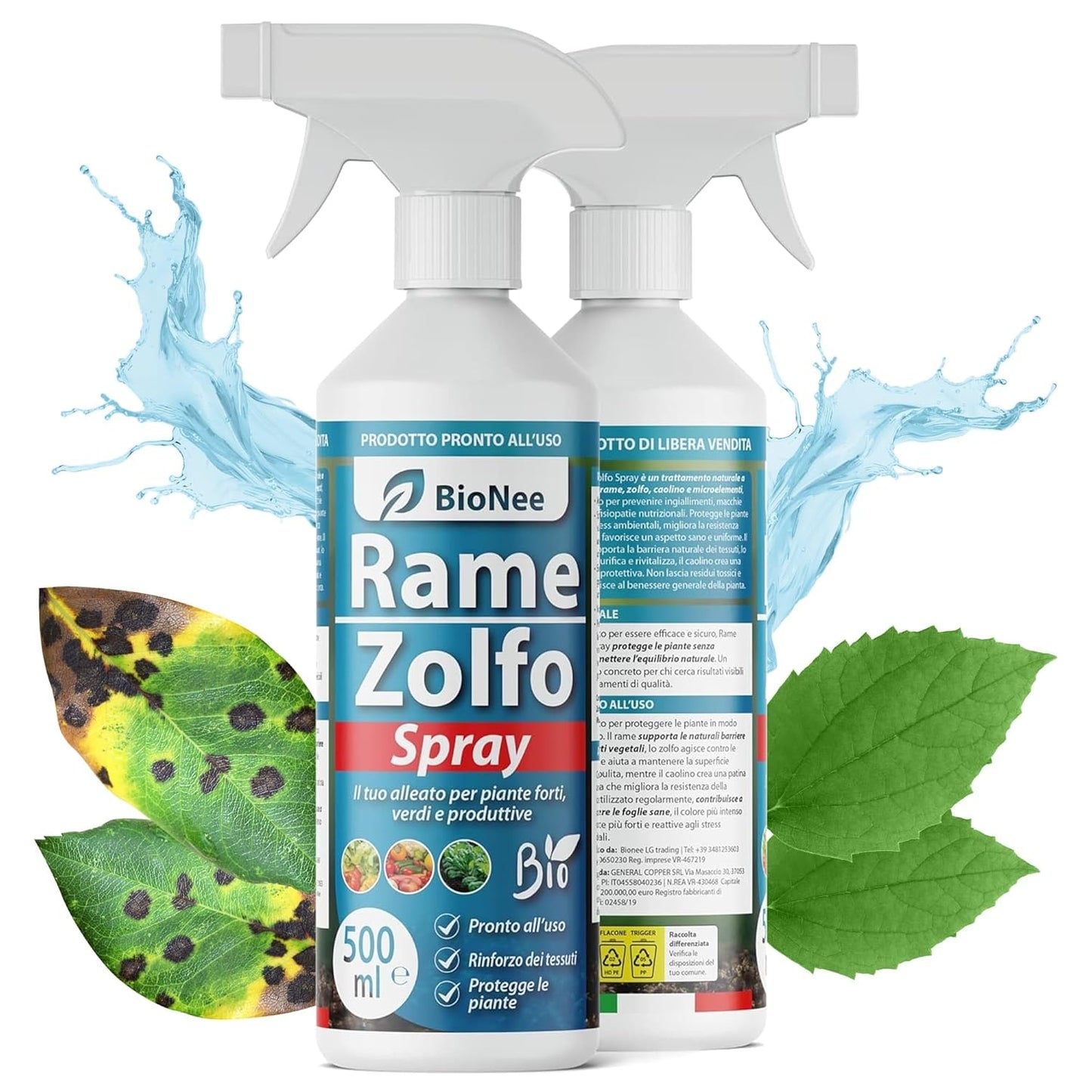Spray Cuivre Soufre 500 ml – Traitement naturel prêt à l’emploi pour plantes ornementales, fruitières, potager et jardin – Avec cuivre, soufre, kaolin et oligo-éléments