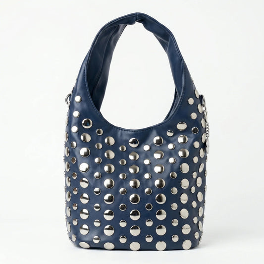 Silver Dot Medium Faux Leather Bag