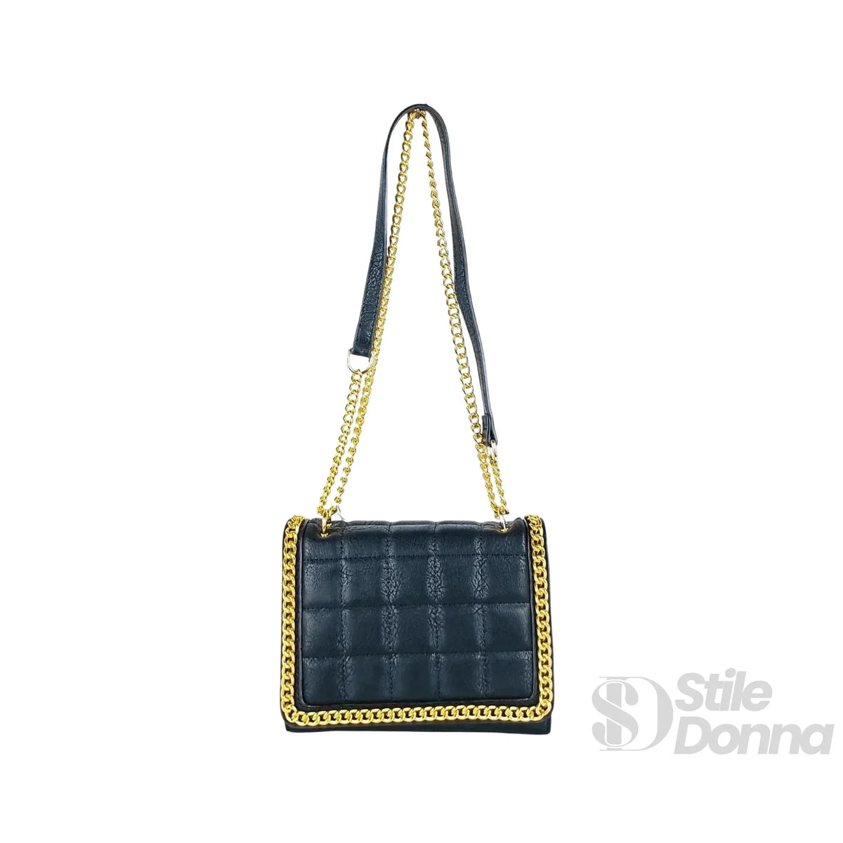 Bolsa Preta Matelassê com Corrente