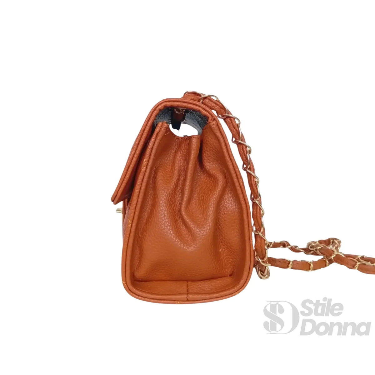Borsa a Tracolla Marrone Catena Oro