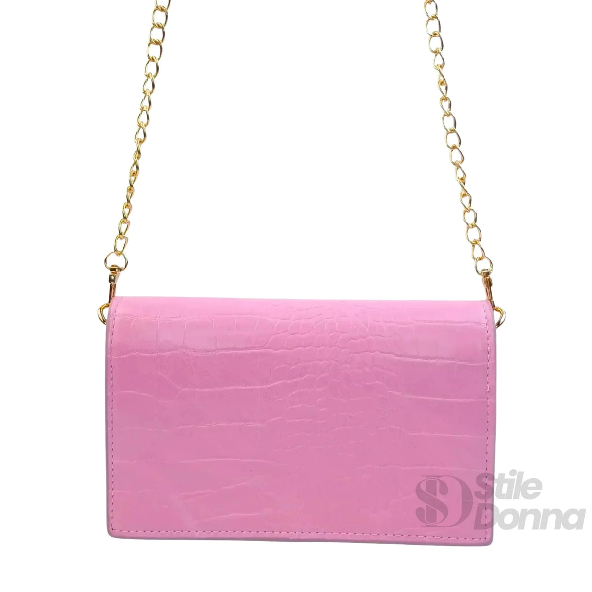 Pink Crocodile-Effect Bag