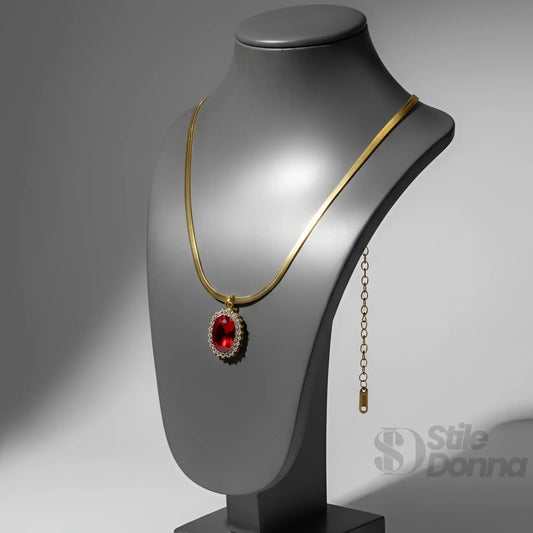 Oval Ruby Pendant Necklace