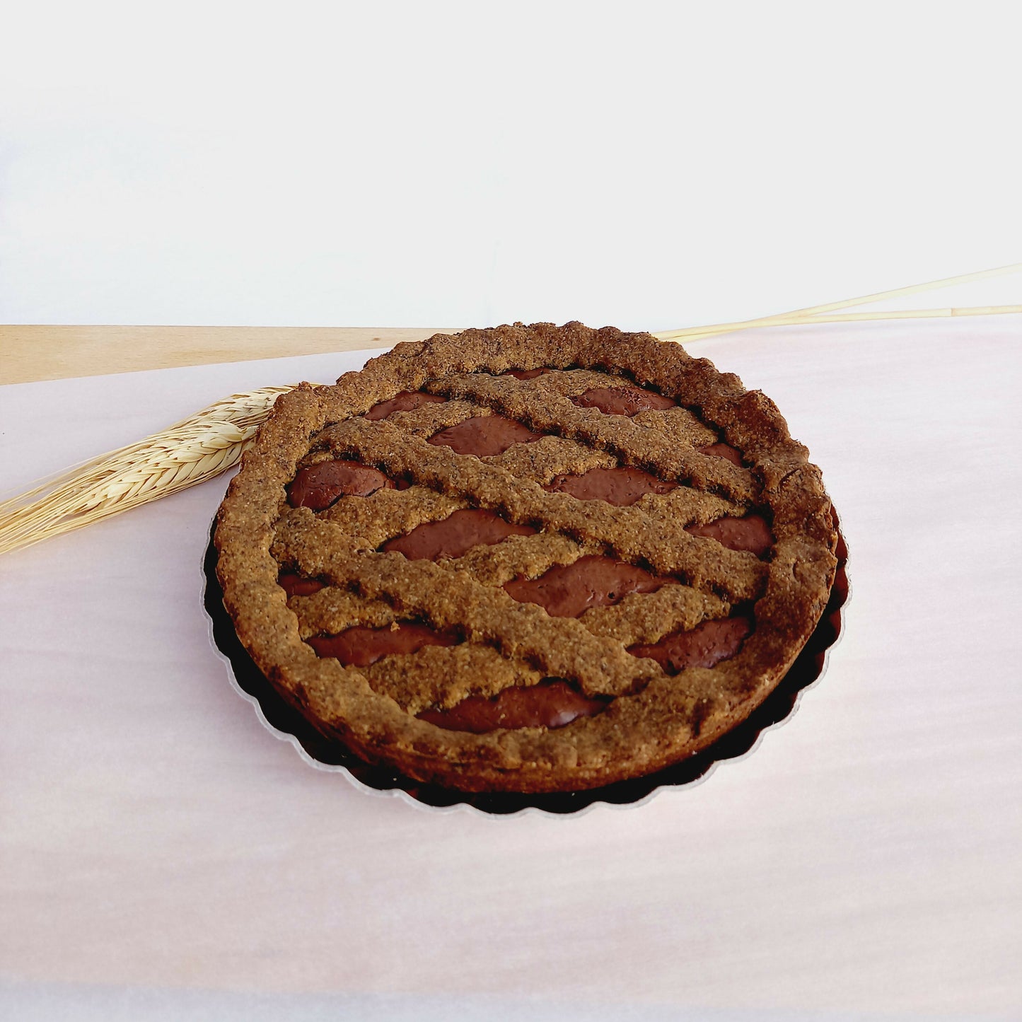 Crostata biologica con grano saraceno e crema di nocciole 400g.