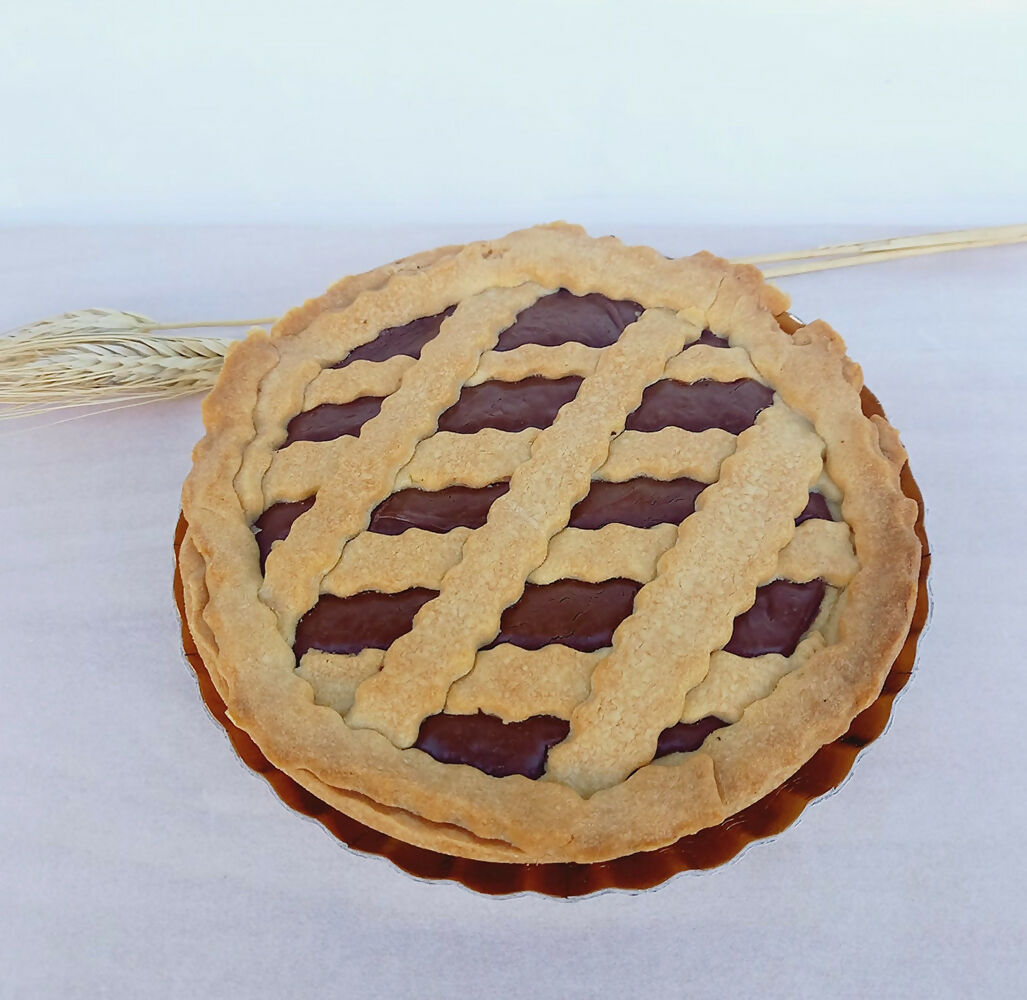 Crostata biologica vegana alla crema di nocciole 400g.