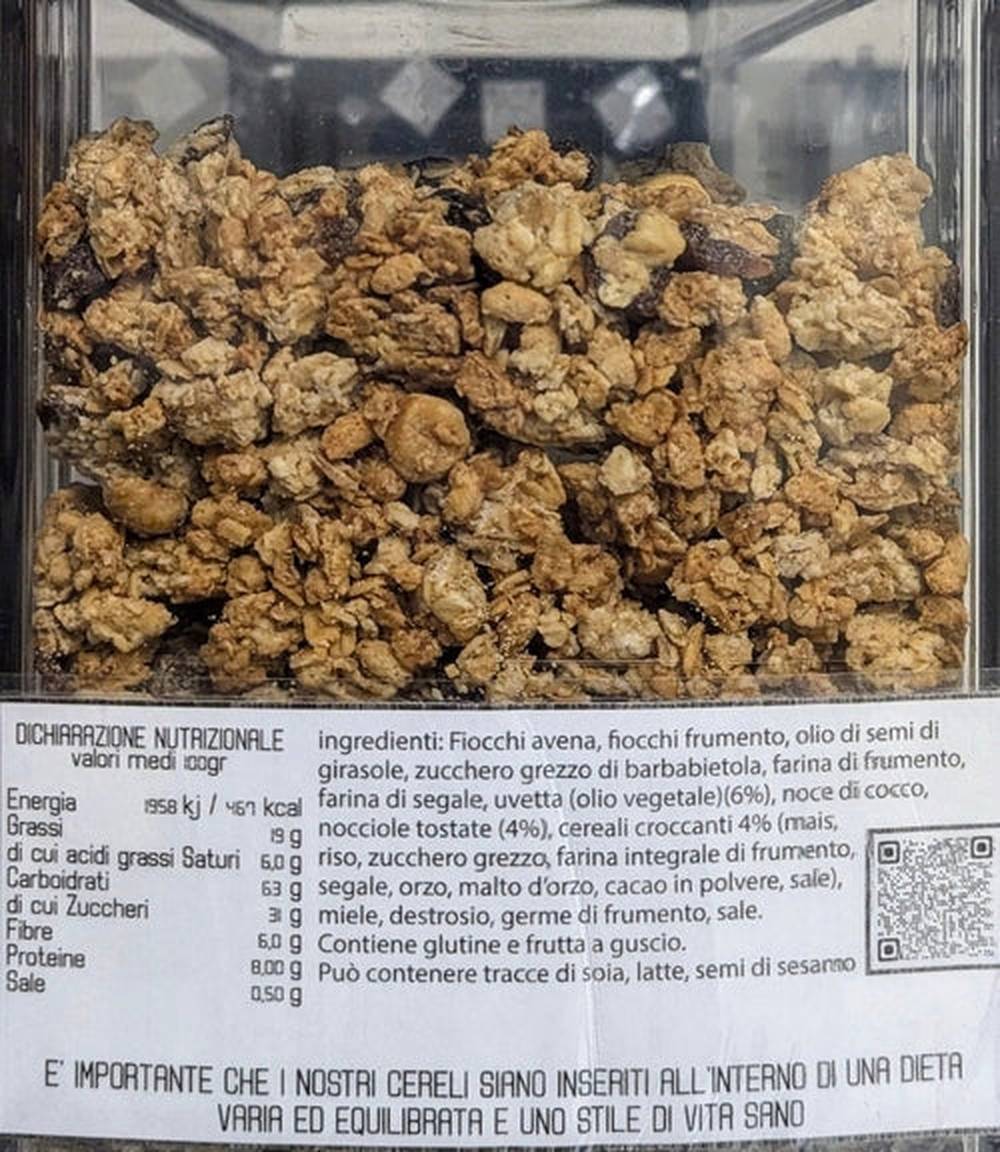 Muesli croccante nocciole e uvetta
