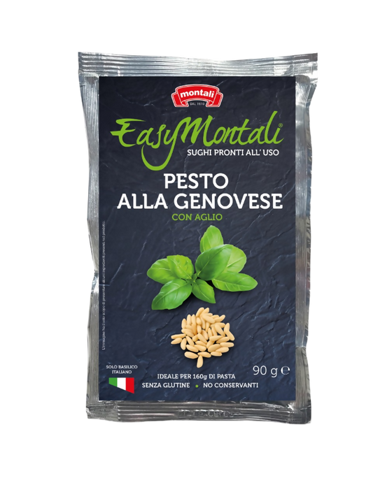 Deliziosa salsa di pesto fresco per un'alimentazione salutare e autentica.