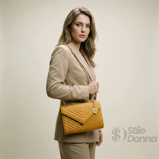 Mustard Yellow Clutch with Chain