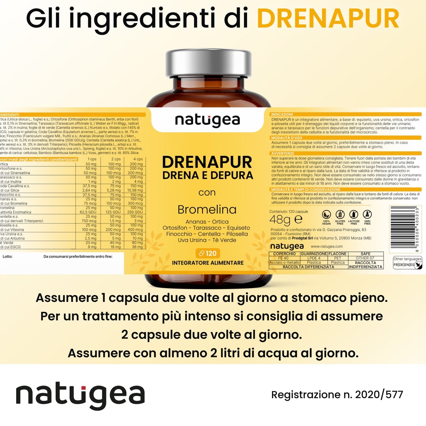 Drenapur® drenante naturale con 11 attivi vegetali