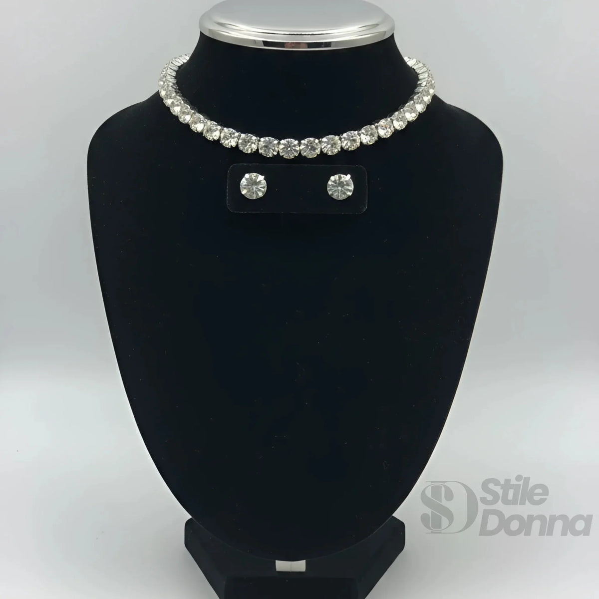 Set Collana Tennis Oro e Orecchini