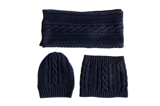 Punto Maglia Pack : écharpe, bonnet et tour de cou en laine Mérinos