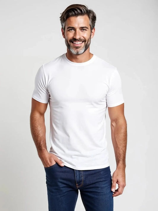 Amalfi : t-shirt homme Muscle Fit blanc