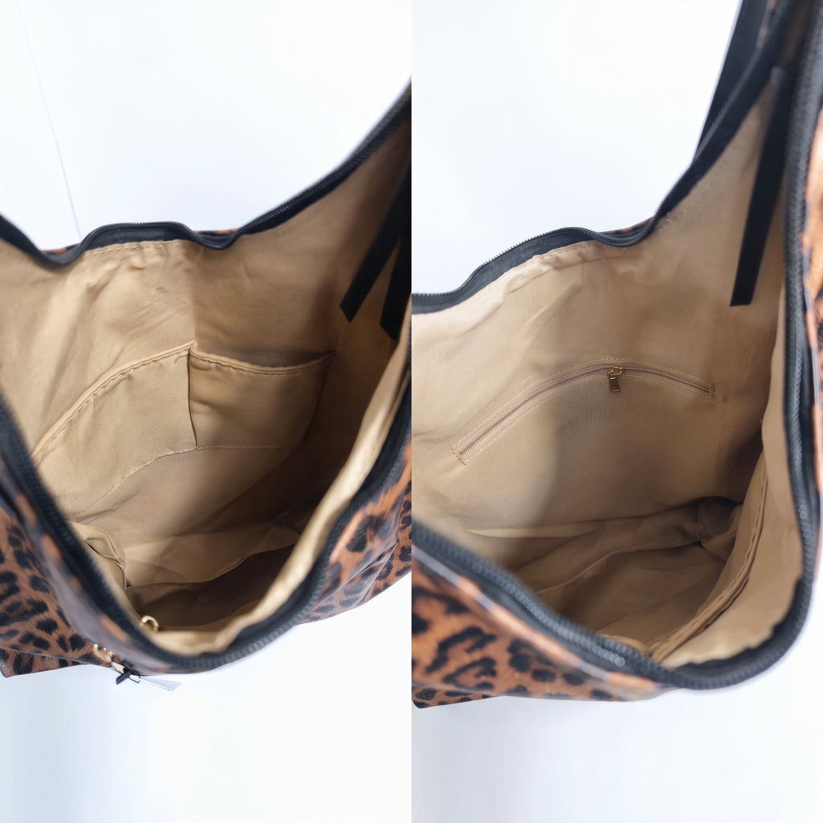 Borsa Hobo Leopardata in Ecopelle