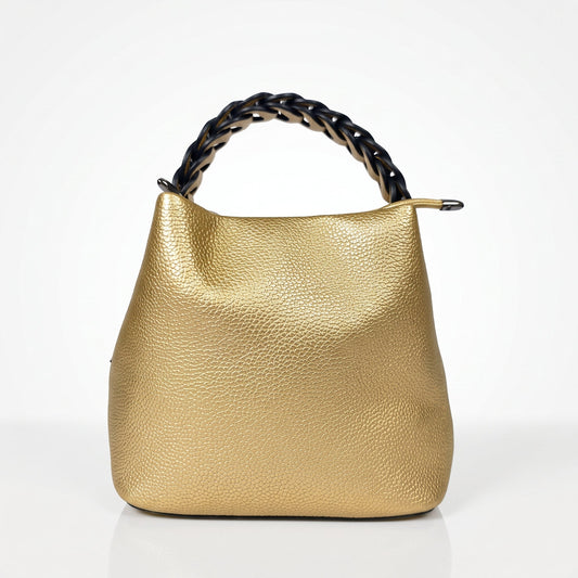 Bucket Bag with Woven Handle