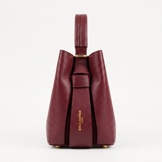 Genuine Leather Bucket Bag