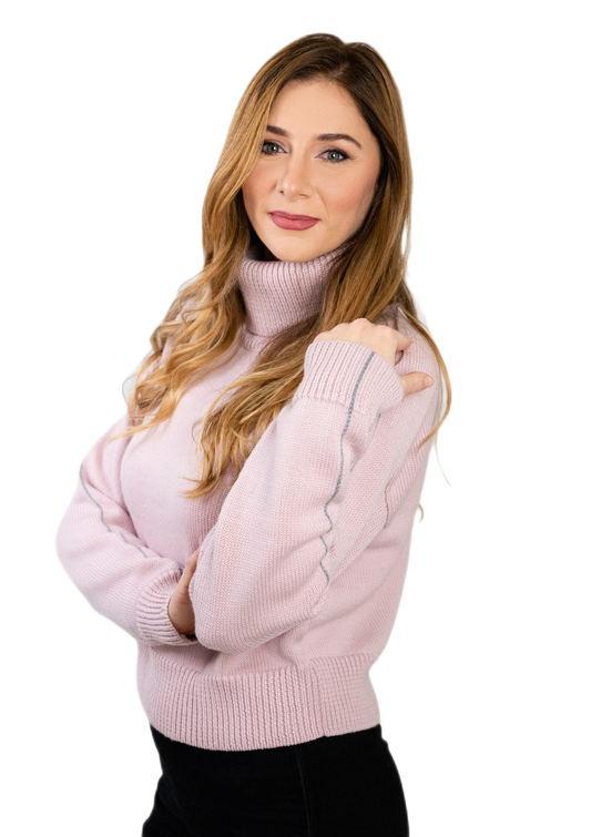 Tessa: blusa feminina gola alta em pura lã