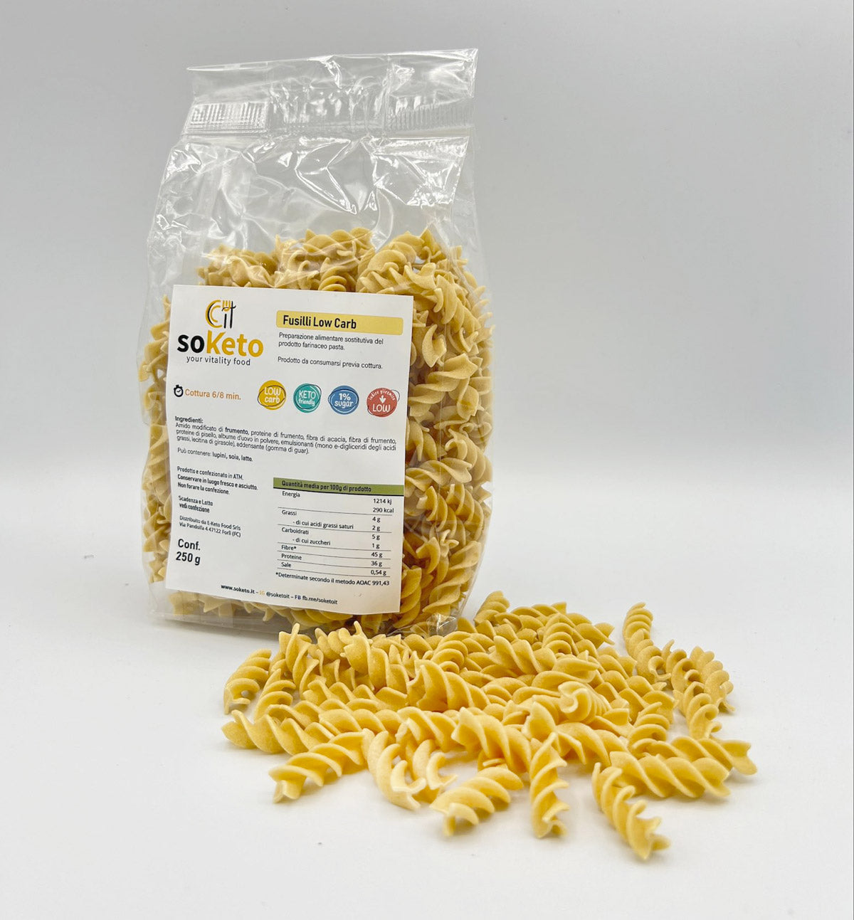 Fusilli low carb Keto (250g) 2,5g glucides