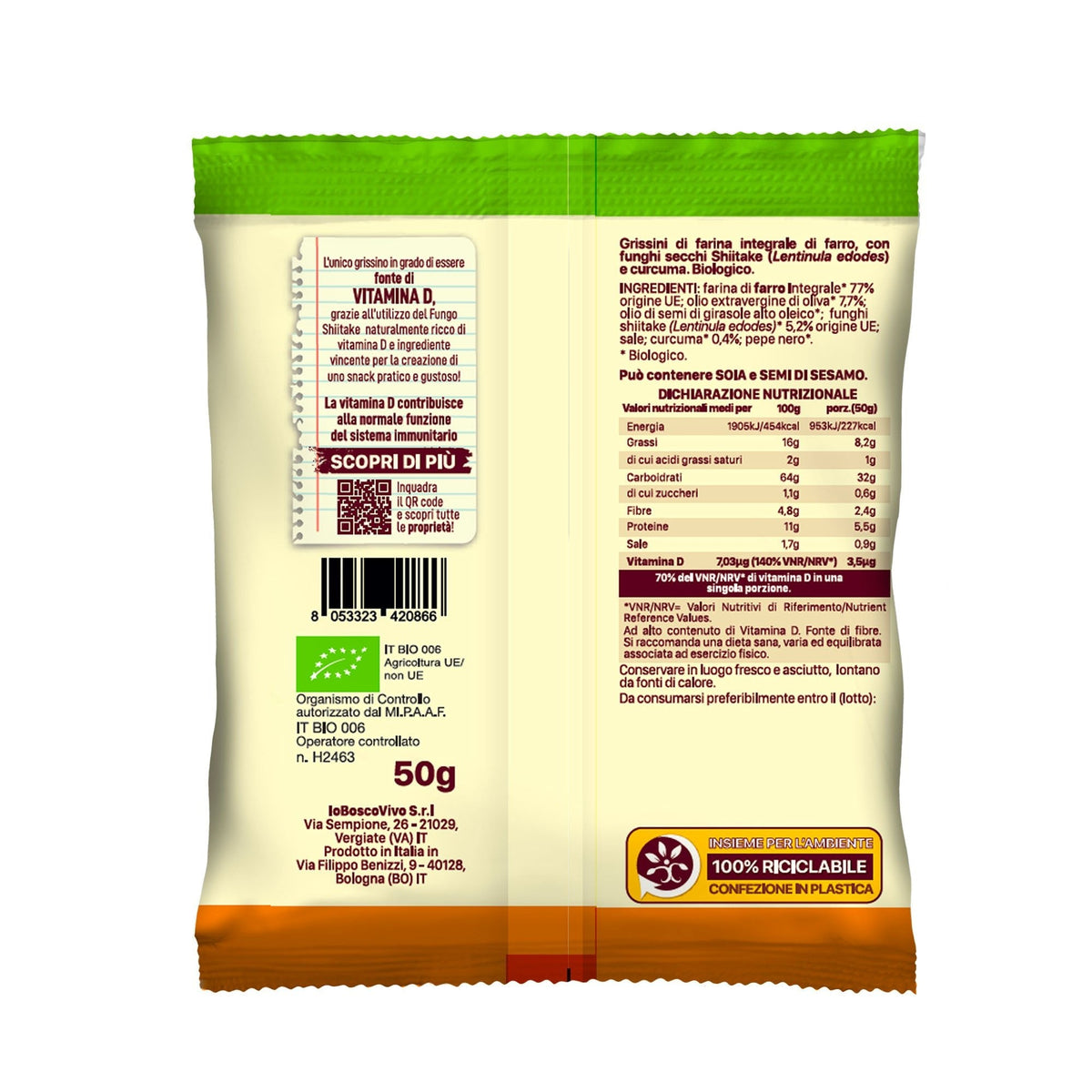 Grissini mit Kurkuma & Shiitake BIO 50g