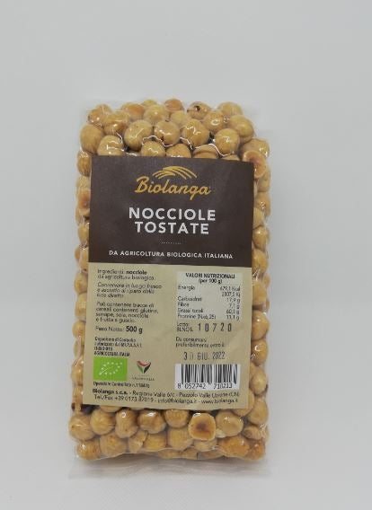Nocciole tostate biologiche da 500g