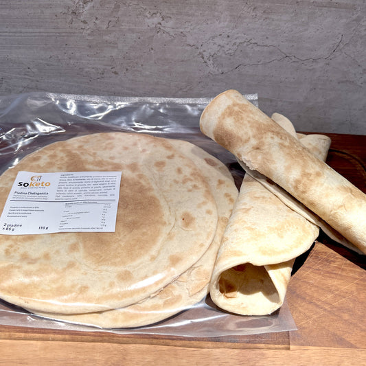 Proteinreiche Low-Carb-Piadina mit 11 g Protein und nur 6.8 g Kohlenhydraten pro Piadina - Keto-Piadina mit 22.9 g Ballaststoffen und Kokosöl - Für Wraps und Füllungen, niedriger GI