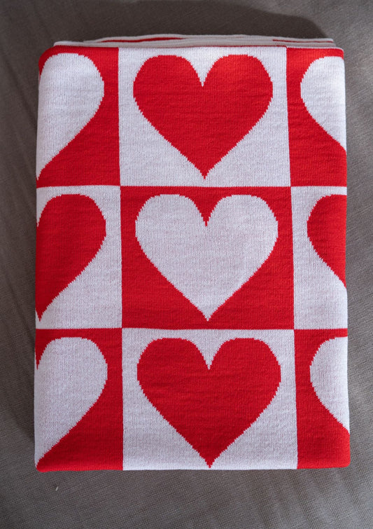 Plaid Saint-Valentin en pure laine vierge mérinos