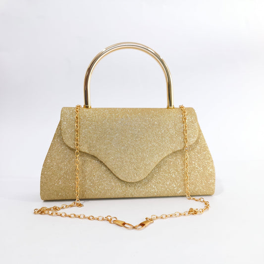 Gold Glitter Evening Clutch