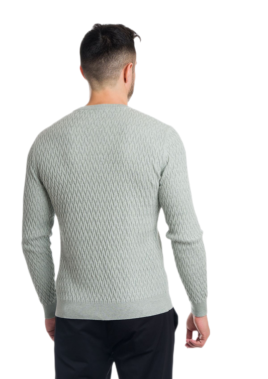 Capri: camiseta ligera de hombre en algodón y cachemira con rombos trenzados