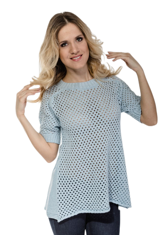 Sara: camiseta calada para mujer de manga corta