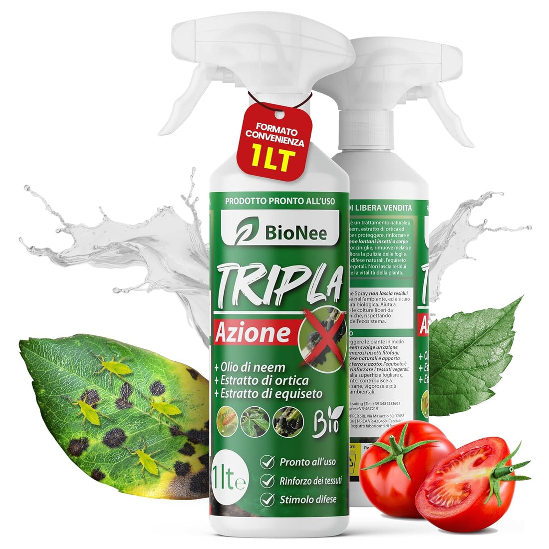 BioNee Olio di Neem Biologico - insetticida naturale per piante e orto