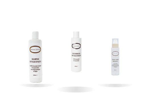 Cover Donna Letizia: shampoo, bagnodoccia e crema corpo all'olio d'oliva