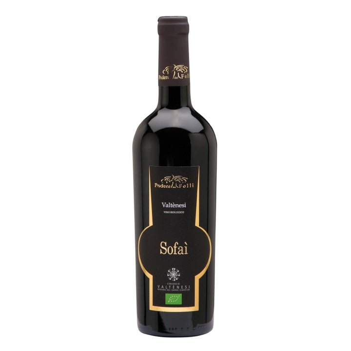 Bottiglia di vino rosso biologico del Lago di Garda