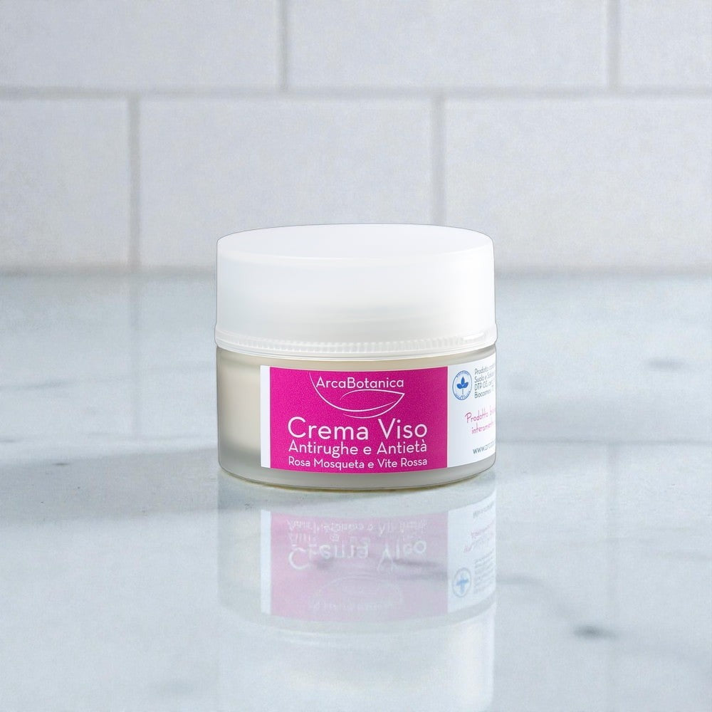 Crema Viso Antirughe e Antietà Rosa Mosqueta e Vite Rossa 50 ml
