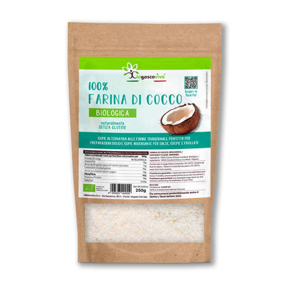 100% BIO glutenfreie Kokosmehl - 250g Ideal für die ketogene Diät