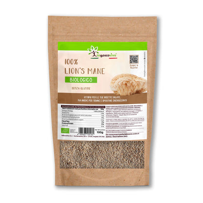 100% Fungo Lion's Mane en poudre BIO - 100g