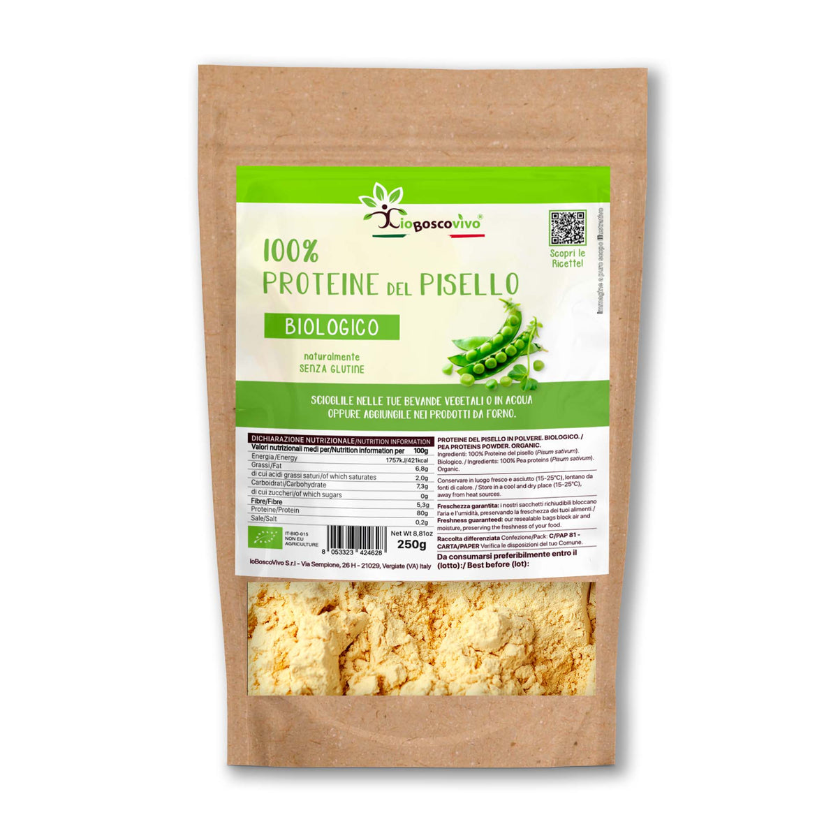 100% Protéine de Pois en poudre BIO - 250g