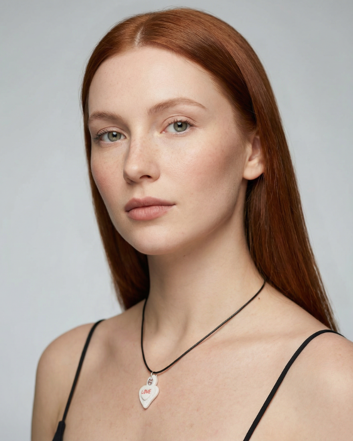 Charm in Porcellana Cuore Sacro LOVE rosso