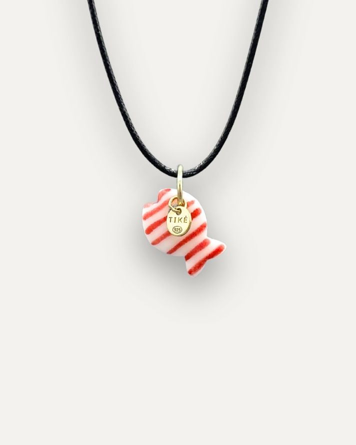 Charm in Porcellana Pesce Rosso Righe