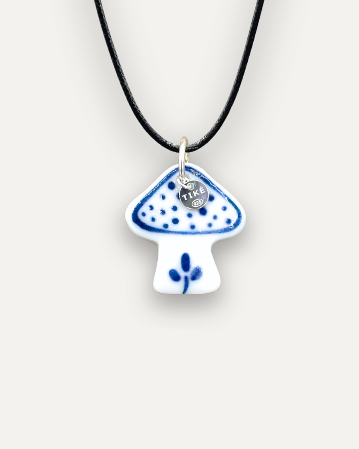 Charm in Porcellana Fungo Blu