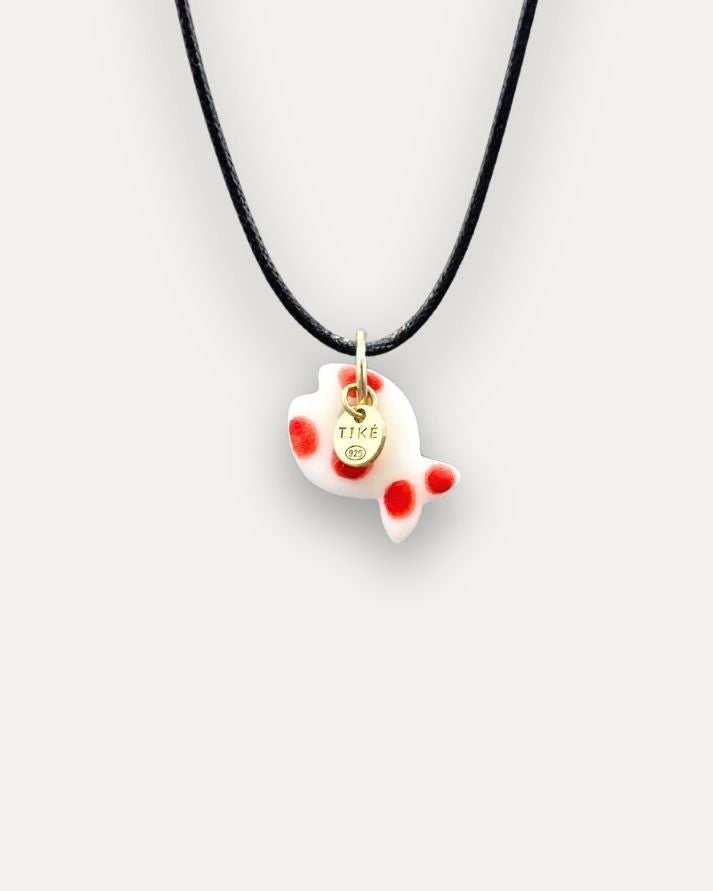 Red Fish with Dots Porcelain Charm