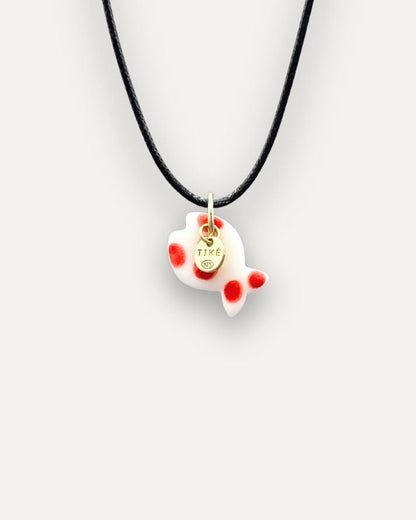Red Fish with Dots Porcelain Charm