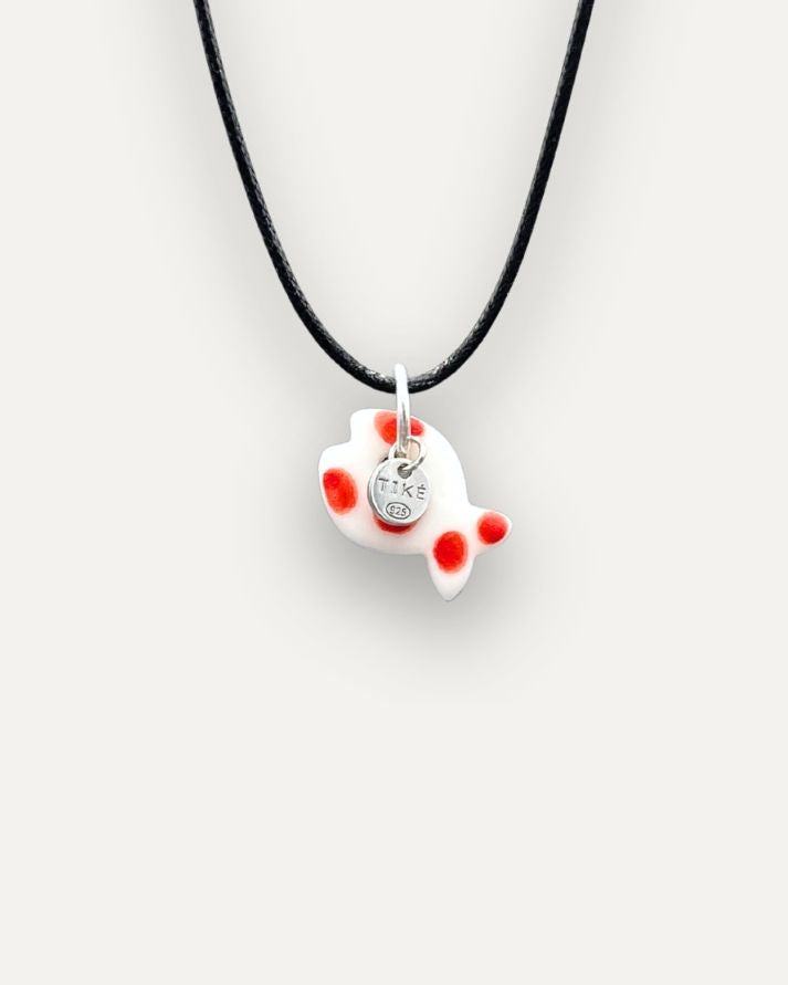 Red Fish with Dots Porcelain Charm